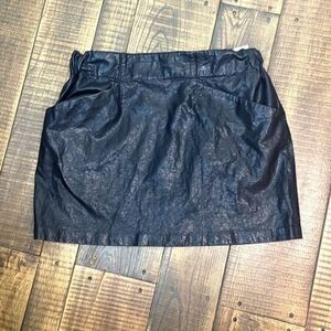 Zara Basics Faux Leather Mini Skirt Black Size Large